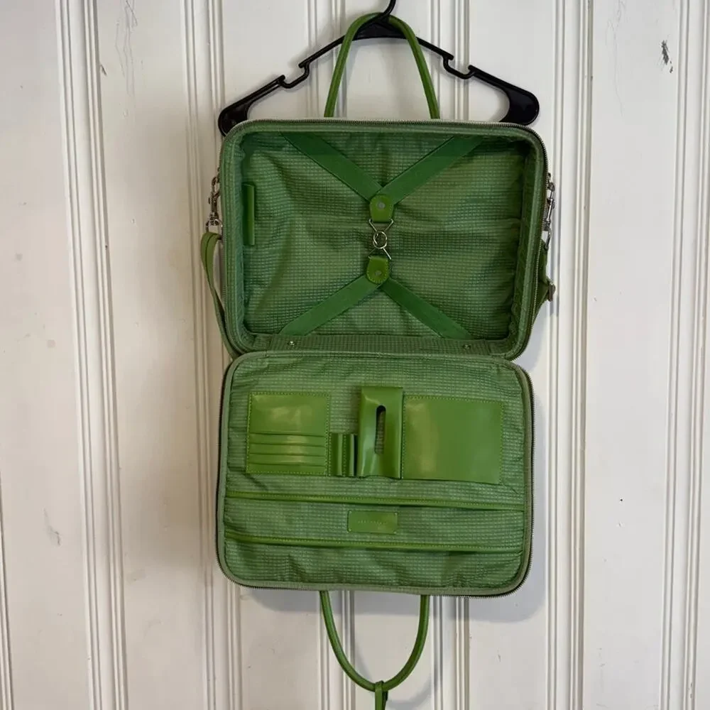 Ro Lulu lime green designer messenger laptop carry on bag purse briefcase